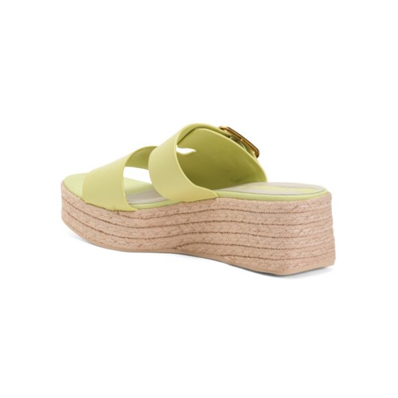 FRANCO SARTO Green Leather Tanziana Platform Wedge Sandals - Picture 2 of 2